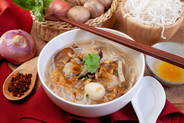 Vietnamese rice Jub ,Vietnamese Noodle Soup , Pork Spare Ribs Rice Noodles Soup