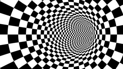 Optical black and white tunnel illusion