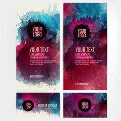Template design for flyer, card, poster or banner. From artistic background with colored spots. - obrazy, fototapety, plakaty