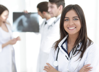 closeup.successful woman doctor