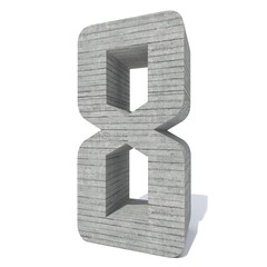 Conceptual gray heavy rough concrete constructed font or type, construction industry piece isolated white background. Educative architecture material, aged texture surface as 3D illustration design