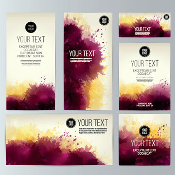 Template design for flyer, cards, poster or banners. Stains backgrounds. wine stains. wine background. red and white wine