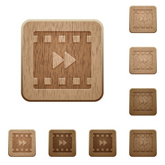 Movie fast forward wooden buttons