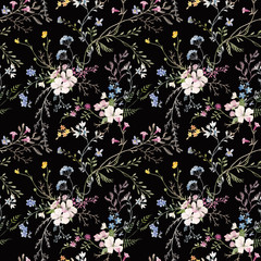 Obraz premium Watercolor floral vector pattern