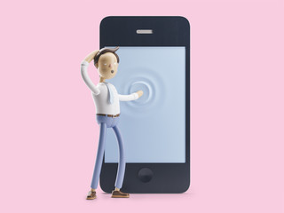 3d illustration. Jimmy sent to the Internet.