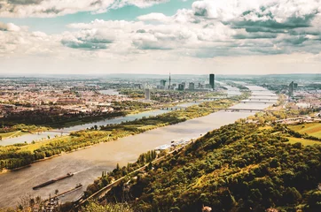 Foto op Aluminium Kahlenberg, Vienna landscape with Danube river © Przemyslaw Iciak