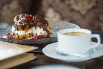 profiteroles with strawberry