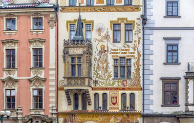 Fototapeta na wymiar house facade in Prague