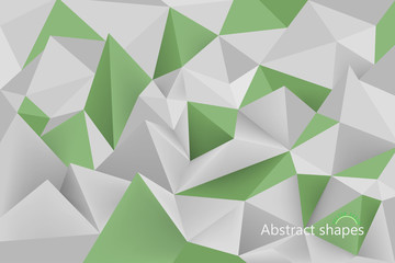 Abstract green colors low poly shapes scene vector wallpaper background