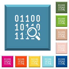 Code analysis white icons on edged square buttons