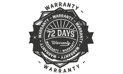 72 days warranty icon stamp