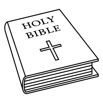 Vector Single Holy Bible Icon. Christian Book Pictogram.