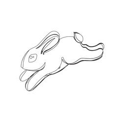 rabbit in continious line graphic style