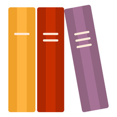 Vector Flat Color Icon - Three-Volume Book