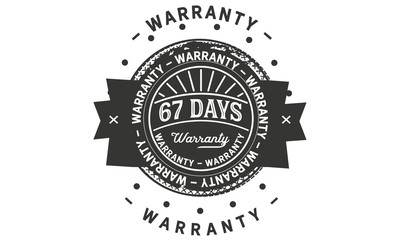 67 days warranty icon stamp