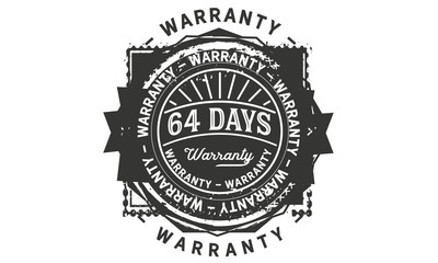 64 days warranty icon stamp