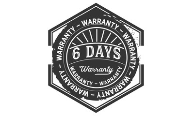6 days warranty icon stamp