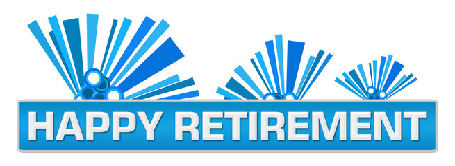 Happy Retirement Blue Abstract Graphics On Top 