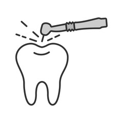 Tooth drilling process color icon