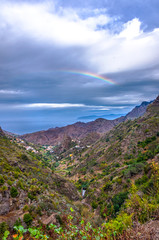 Rainbow over the mountains of La Gomera