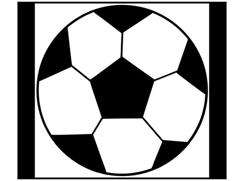 Soccer ball in a black  - white colors. 
