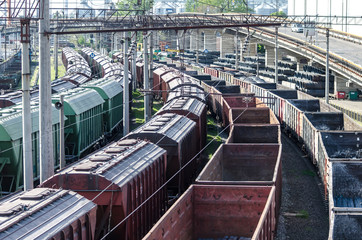Freight cars in cargo port, Odessa, Ukraine