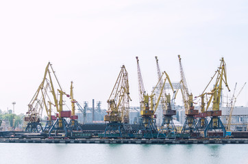 Fototapeta na wymiar Industrial landscape of Odessa sea port, Ukraine