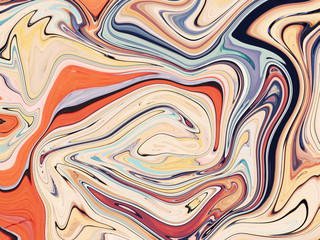 Abstract marble artwork. Bright psychedelic swirl design work. Colorful background pattern. Liquid paint brush strokes. Creative modern art.