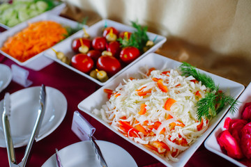 Different vegetables on buffet table