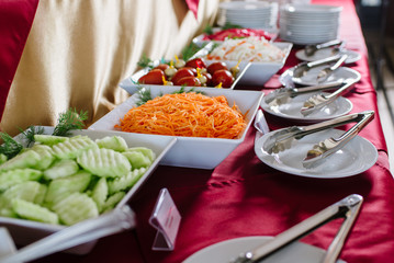 Different vegetables on buffet table