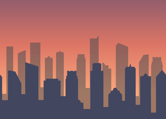 Fototapeta premium Vector Background with City for Business web site footer