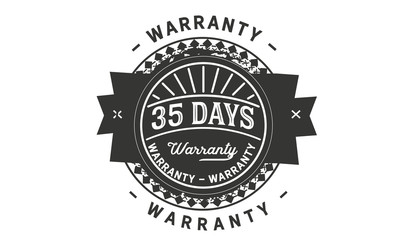 35 days warranty icon stamp