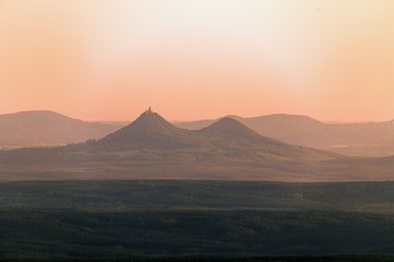 Bezdez Castle in sunset