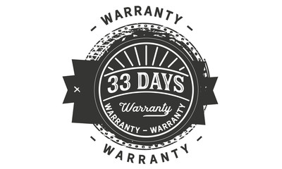 33 days warranty icon stamp
