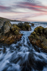 Sunset at Bois Blanc beach in Etang Sale, Reunion Island