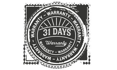 31 days warranty icon stamp