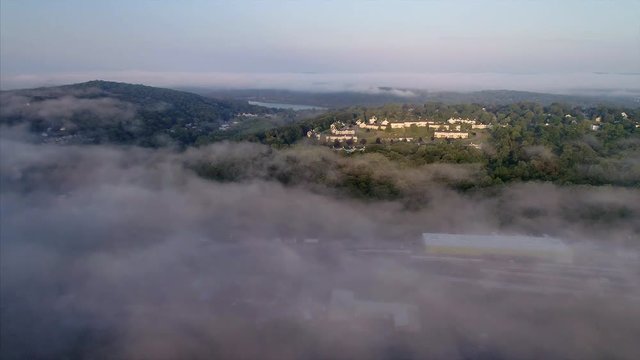Flying Towards Brewster in Upstate New York on a Foggy Morning