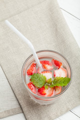 Fresh summer strawberry detox water.