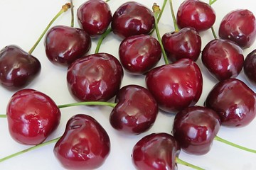 Sweet cherries on white background, closeup 