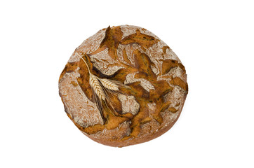 Roggen Mischbrot mit zwei Ähren Aufnahme von Oben