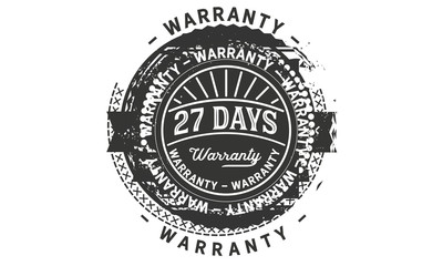27 days warranty icon stamp