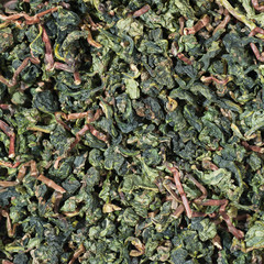 Perfectly suitable tea composition for backgrounds and textures.
Many different varieties and shapes on one square photo. Top view.
The High-End Tea of China.
