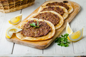 Lahmacun Lahmajoun Lahmajo Lahmajoon - Armenian meat pie / Armenian Pizza / Armenian Flat Bread...
