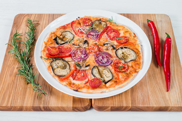 Vegetarian pizza from vegetables