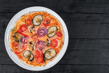 Vegetarian pizza from vegetables