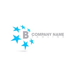 STARS CIRCLED LETTER LOGO TEMPLATE