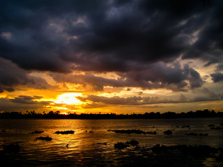 almost night sunset with nimbus.