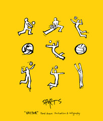 스포츠 포스터 / 손으로 그린 스포츠 그림