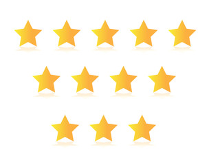 Fototapeta premium Set stars (5, 4, 3) customer product rating review flat icon for apps and websites