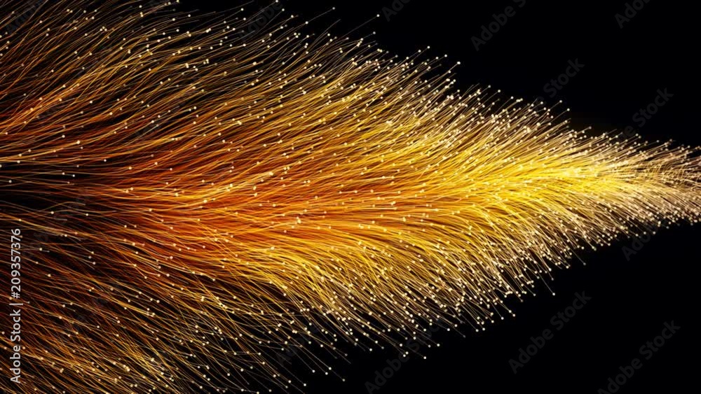 Wall mural abstract orange particles of optical fiber